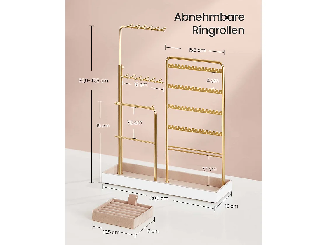 Schmuckständer aus Metall mit Samttablett