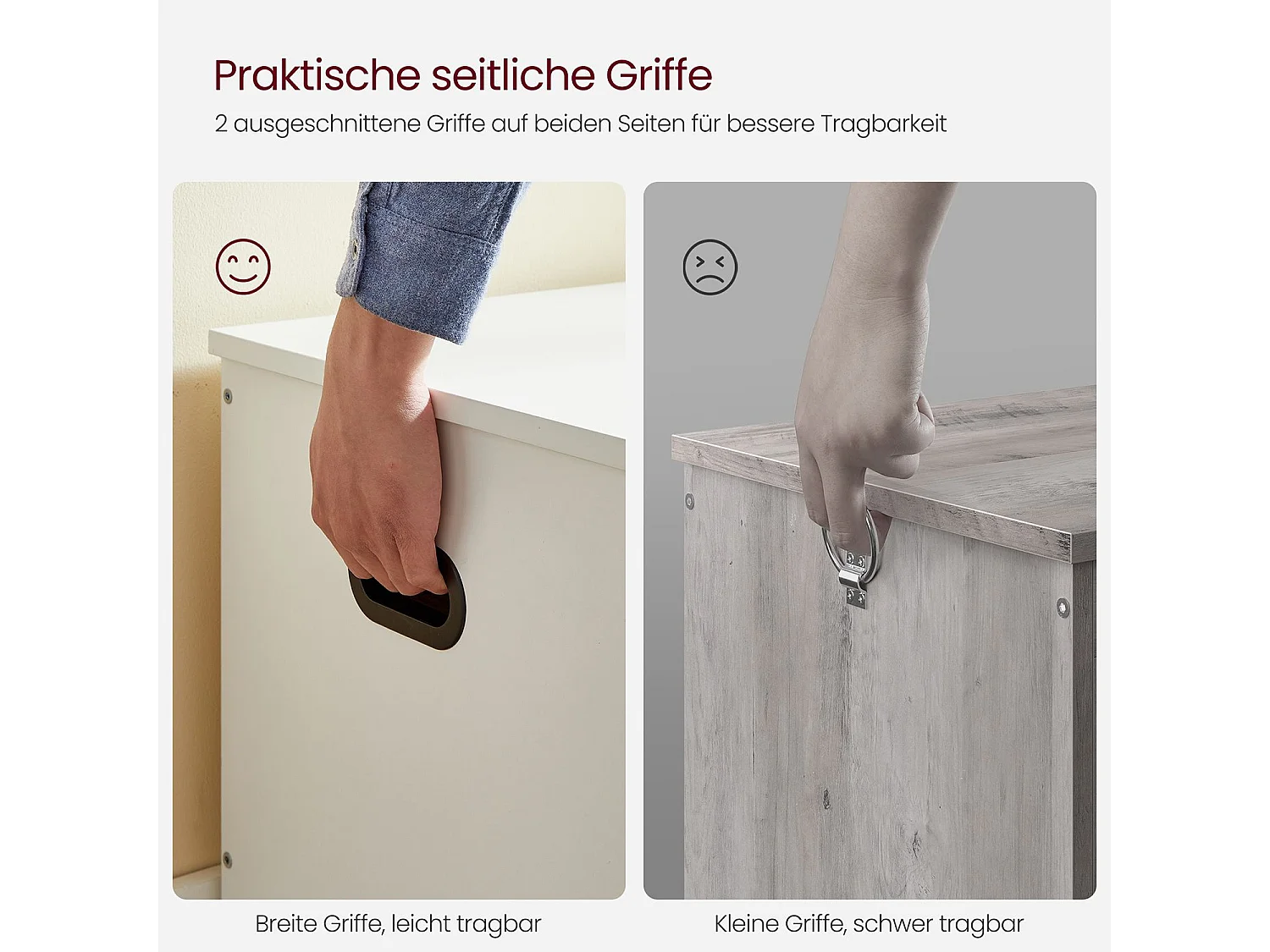 VASAGLE Coffre de rangement, banc de rangement, coffre à couvertures avec 2 charnières de sécurité, banc de rangement pour chaussures, style moderne, 40 x 100 x 46