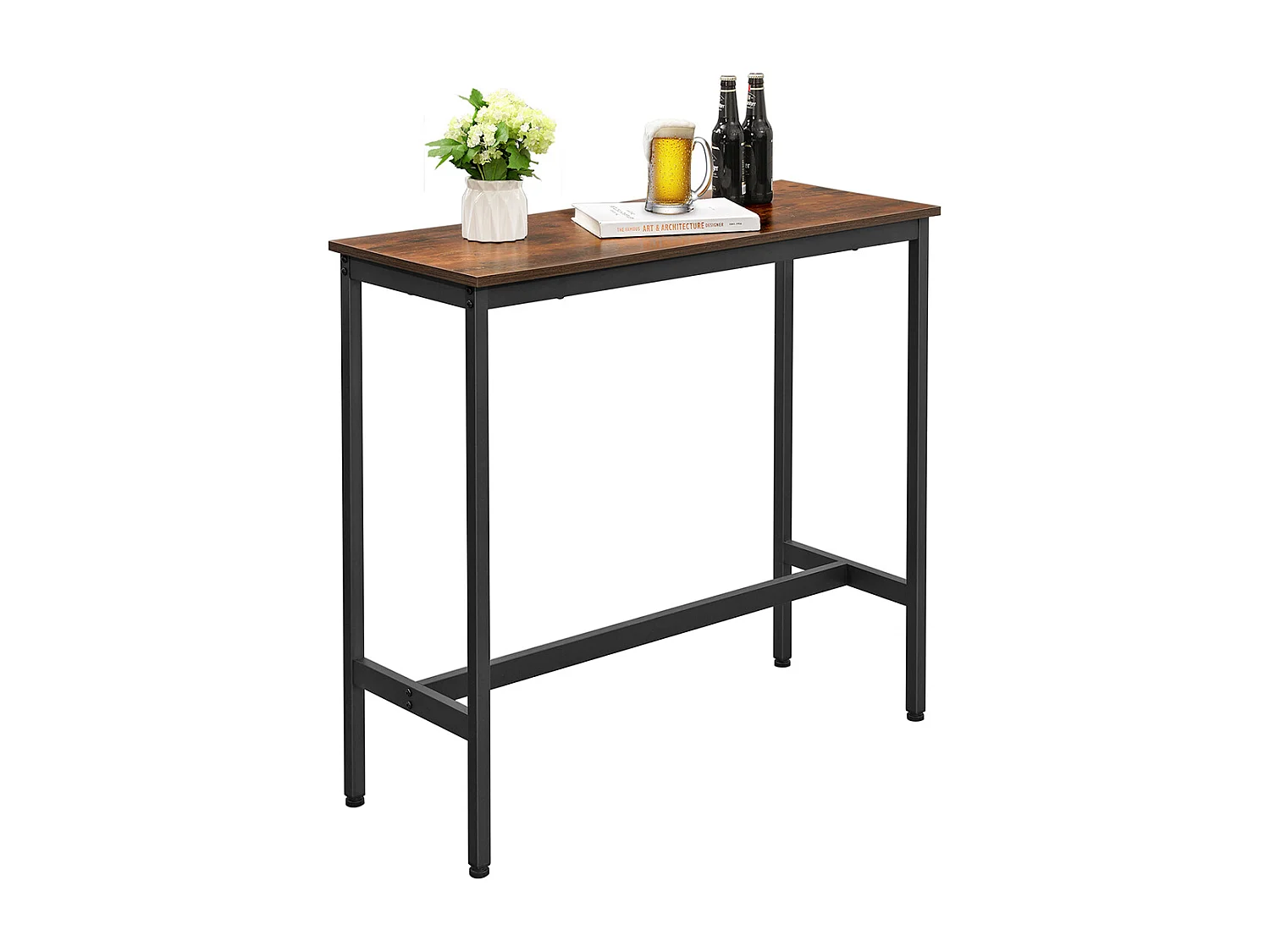 Smalt barbord i industriel stil