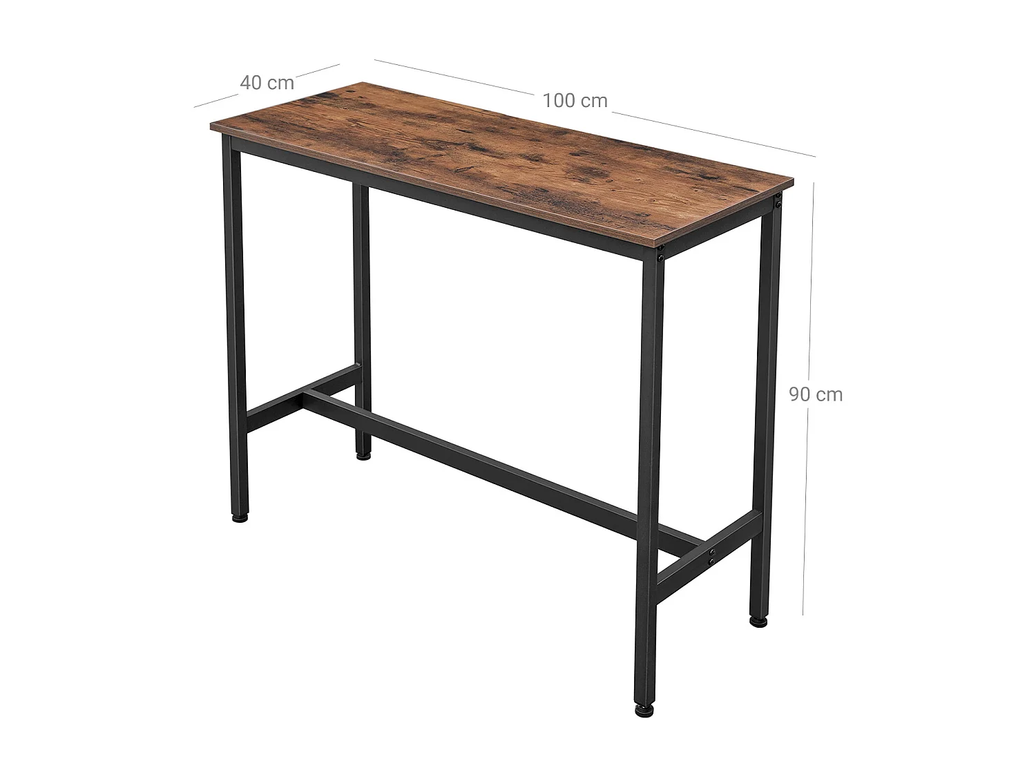 Smalt barbord i industriel stil