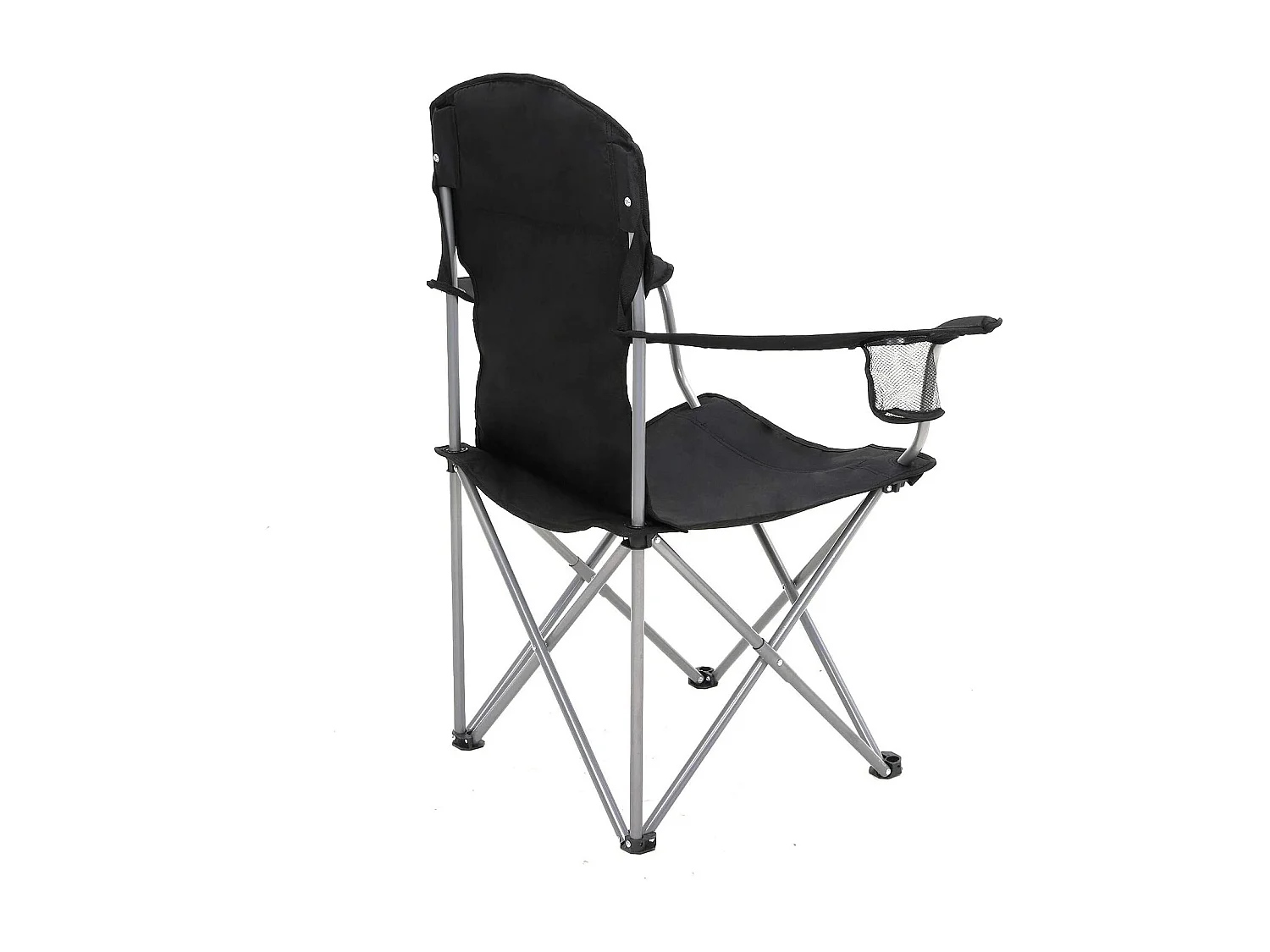 SONGMICS Sæt med 2 sammenklappelige campingstole, komfortabel, kraftig struktur, maks. Belastningskapacitet 150 kg, med kopholder, udendørs stole, sort GCB08BK