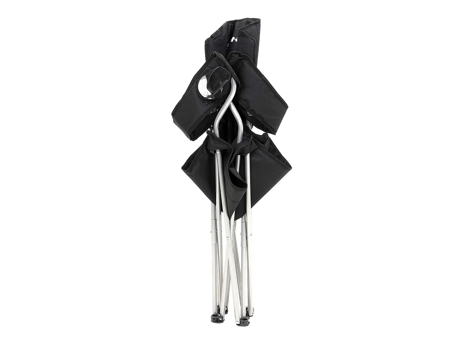 SONGMICS Sæt med 2 sammenklappelige campingstole, komfortabel, kraftig struktur, maks. Belastningskapacitet 150 kg, med kopholder, udendørs stole, sort GCB08BK