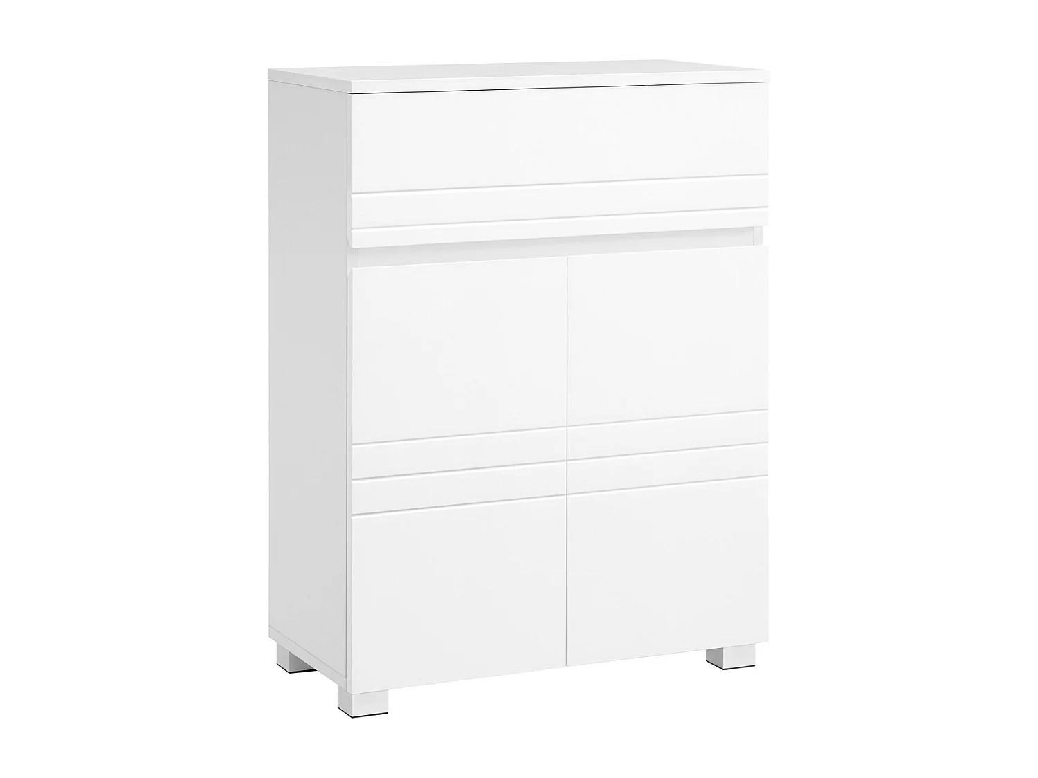 VASAGLE Badeværelsesskab, skænkeskab, med skuffe, 2 døre, justerbar hylde, til entre, 60 x 30 x 80 cm, hvid BBK140W01