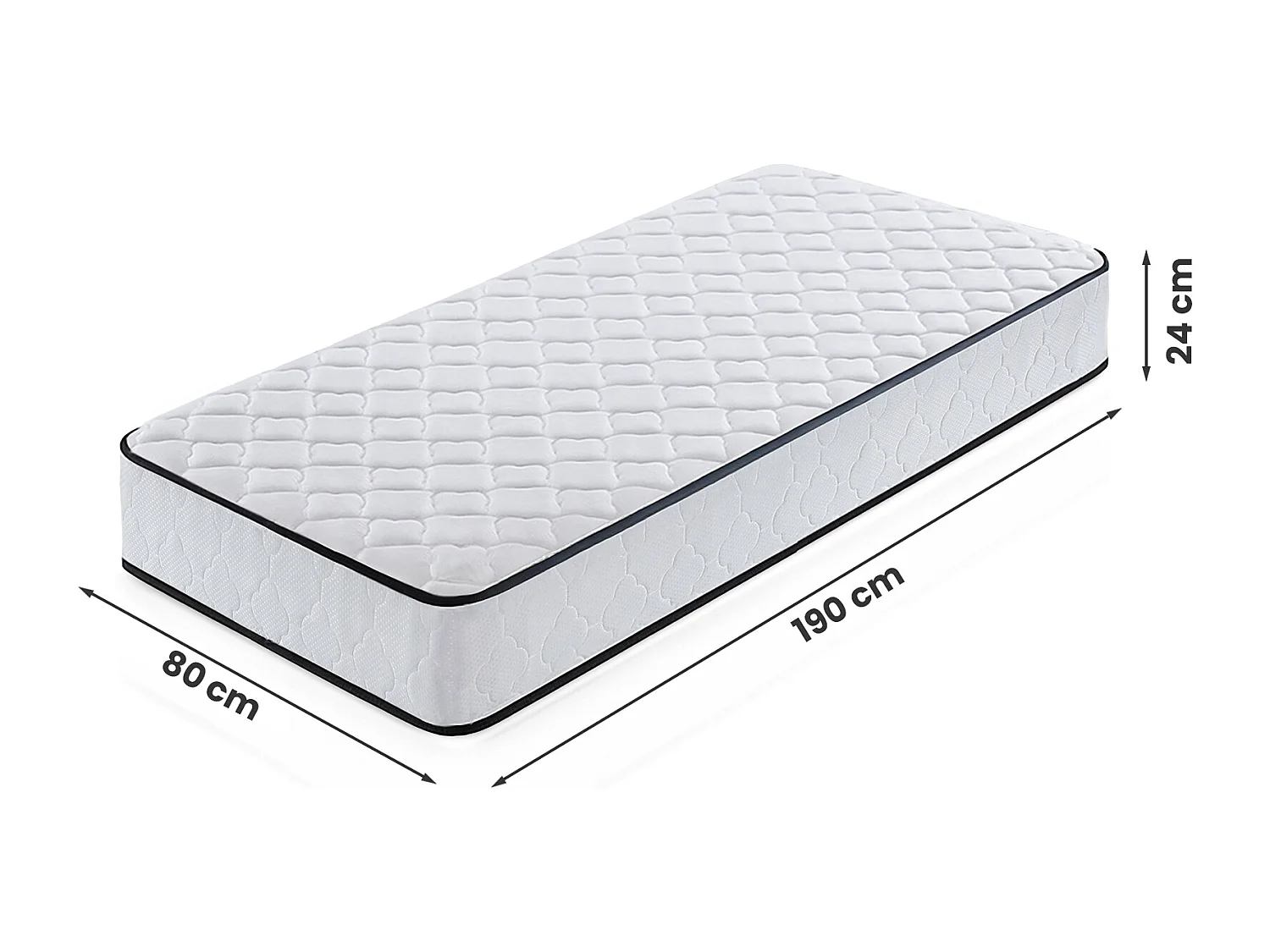 Colchão de molas ensacadas 7 zonas com protetor de colchão H3 80x190 cm