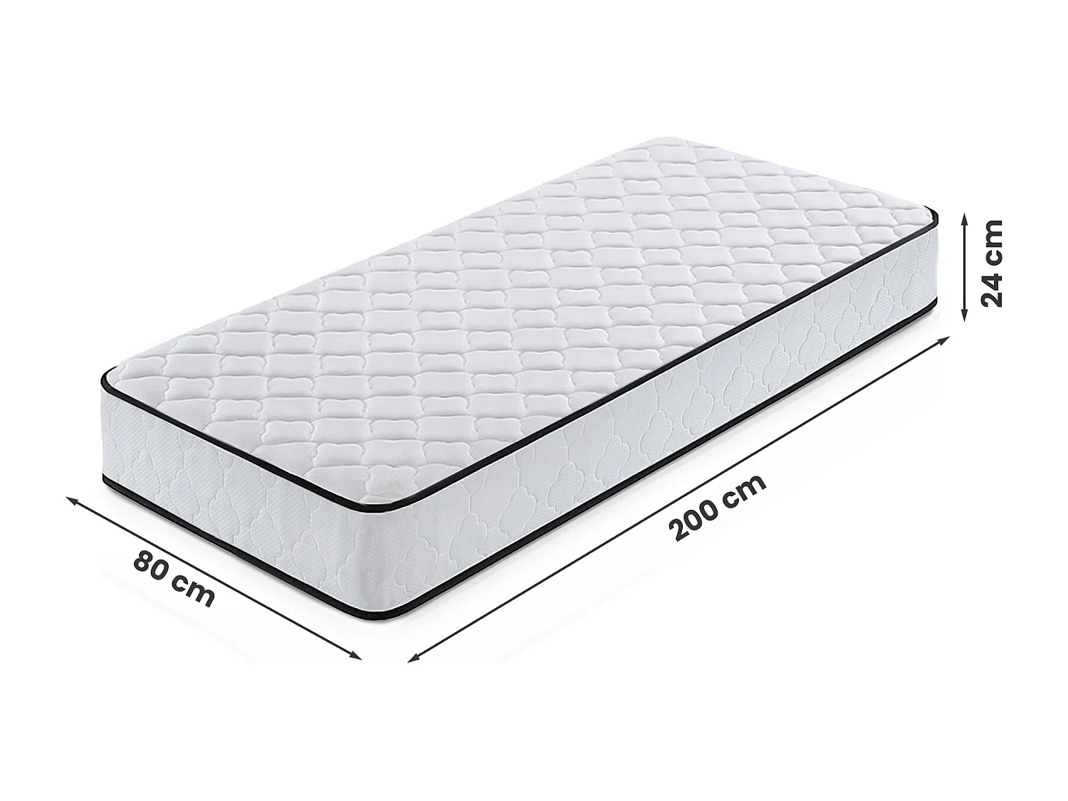 Colchão de molas ensacadas 7 zonas com protetor de colchão H3 80x200 cm