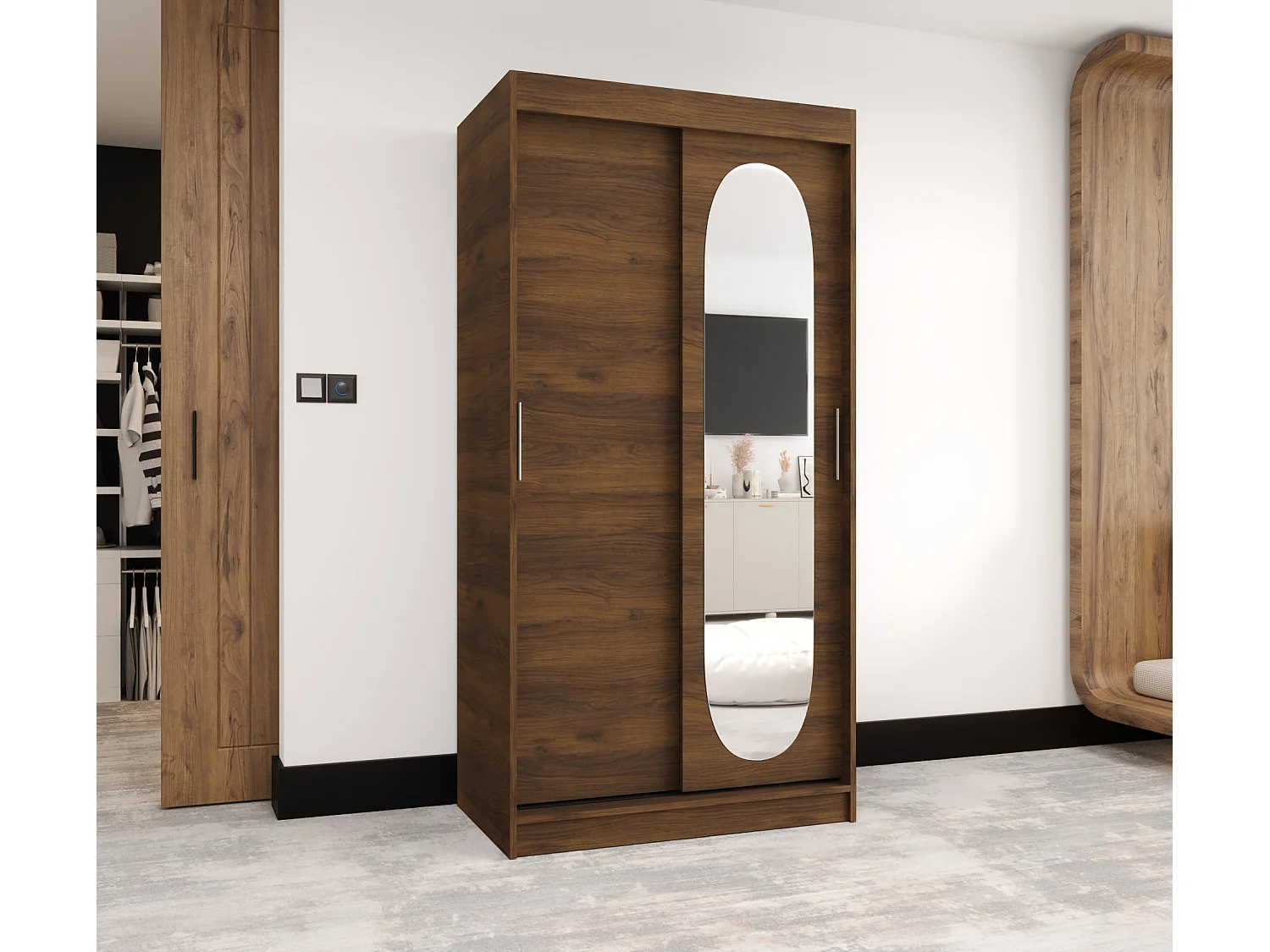 Schuifdeurkast Royal 200/100/62 2 deuren (Warmia-noot)