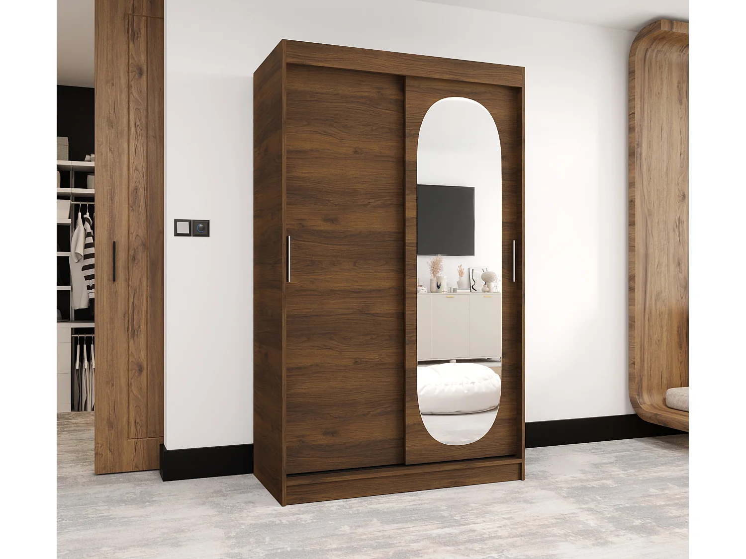 Schuifdeurkast Royal 200/120/62 2 deuren (Warmia-noot)