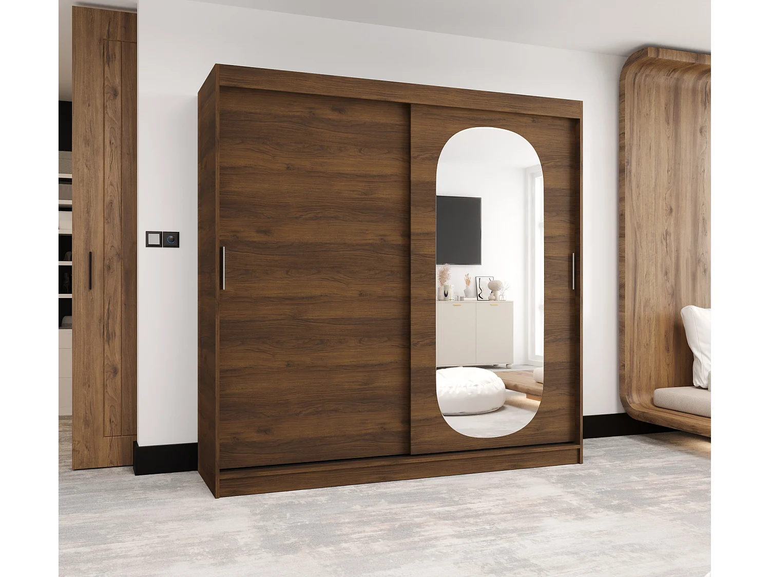 Schuifdeurkast Royal 200/200/62 2 deuren (Warmia-noot)