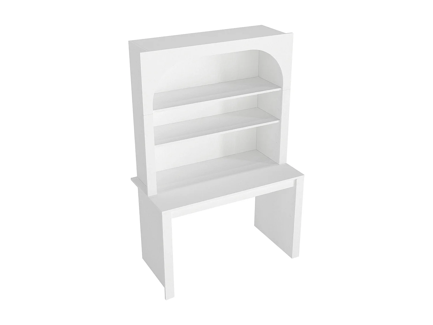 Bureau bibliothèque avec 2 étagères - Blanc - CYMORA