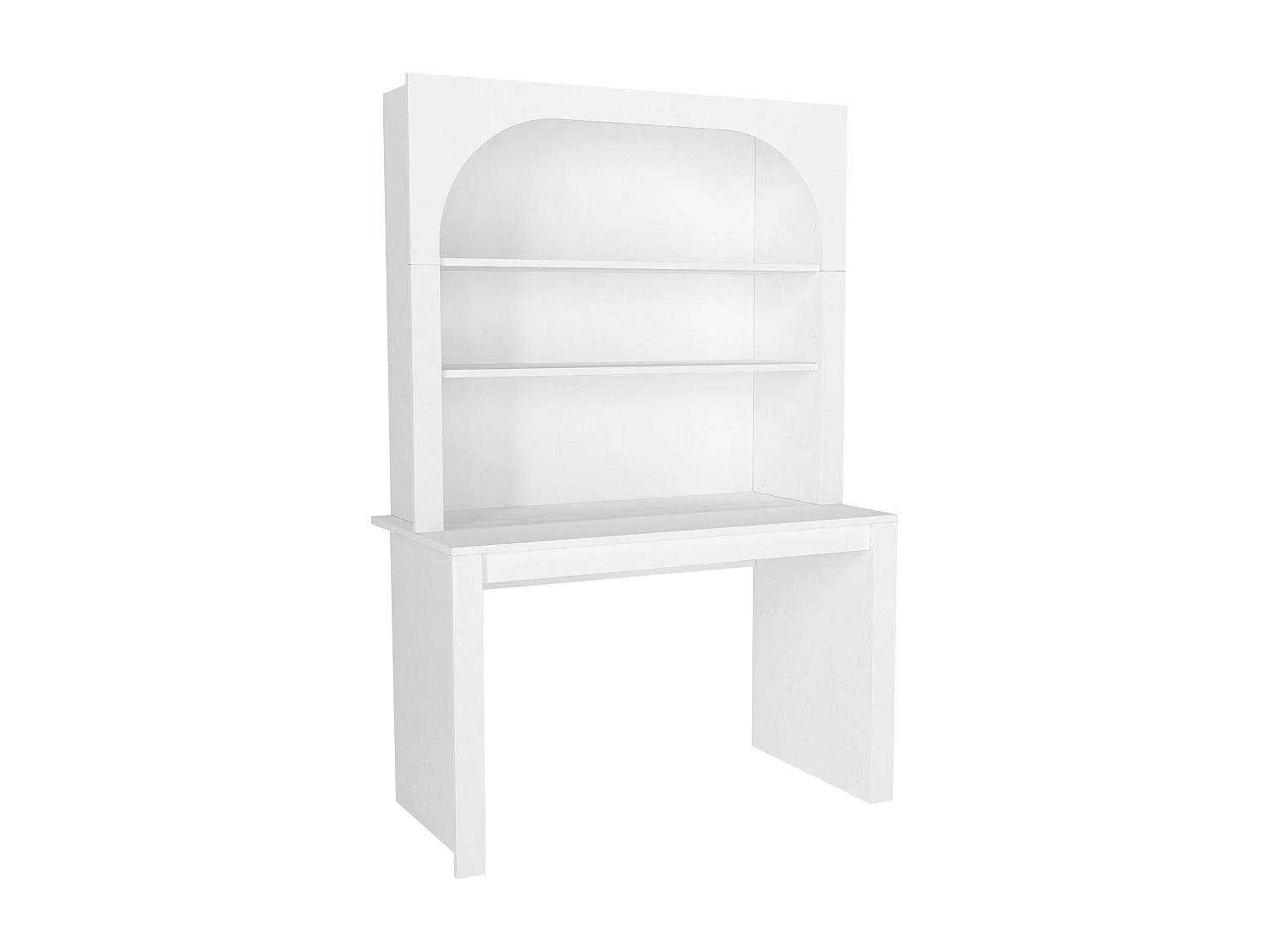 Bureau bibliothèque avec 2 étagères - Blanc - CYMORA