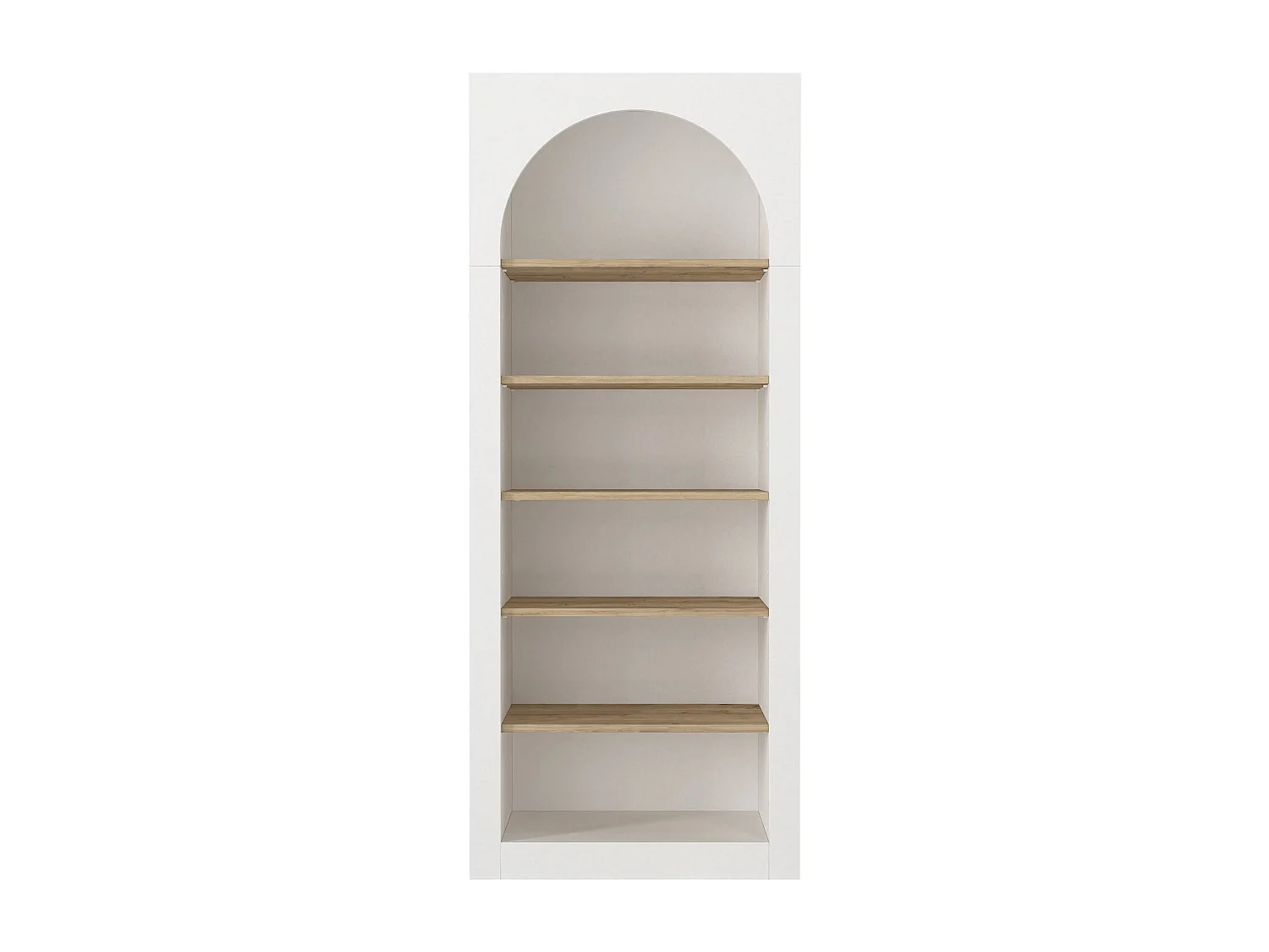 Bibliothèque avec 6 niches - Blanc et Naturel clair - CYMORA