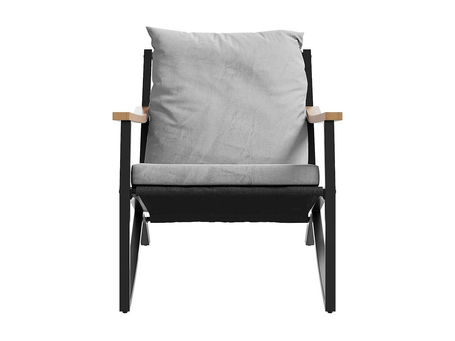 5 pcs conjunto mobiliário de varanda com almofadões aço preto