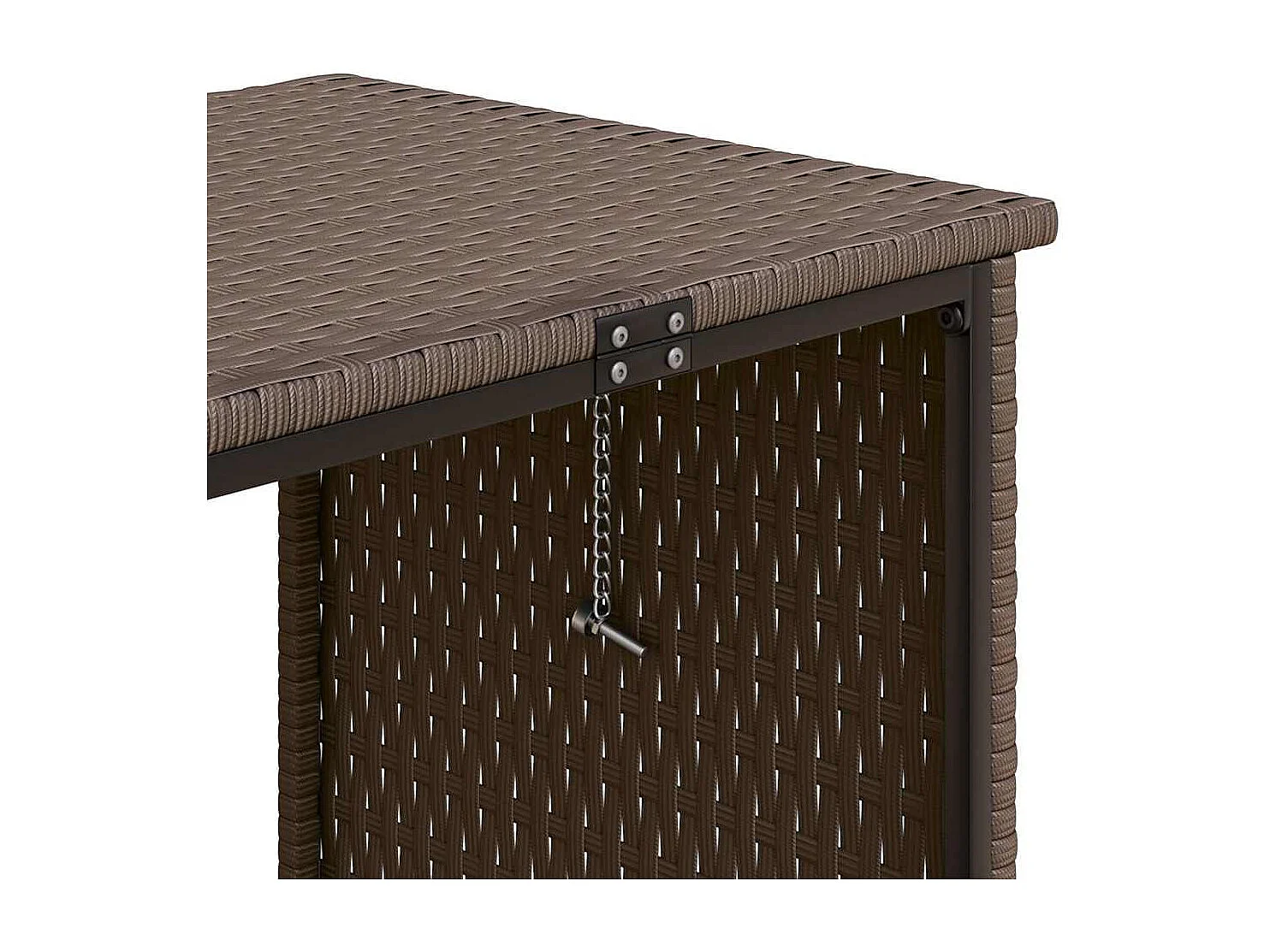 Garden Furniture - Gartensofa in L-Form mit Tisch und Kissen Braun Poly Rattan