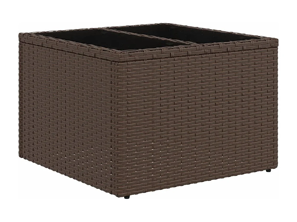 Garden Furniture - Salon de jardin 10 pcs avec coussins marron résine tressée