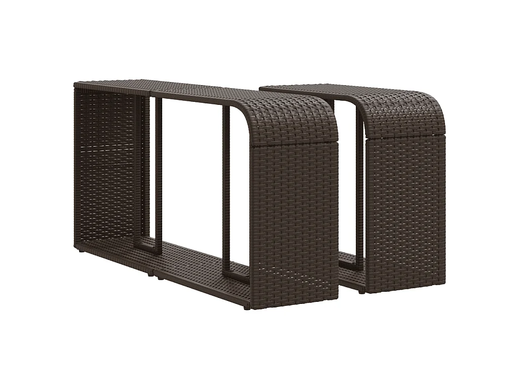 Garden Furniture - Set Divani da Giardino 10pz con Cuscini in Polyrattan Marrone