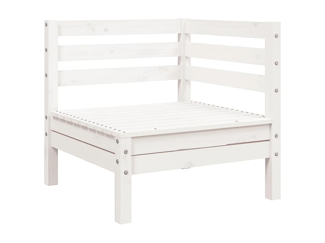 Sofá de 3 lugares p/ jardim c/ apoio de pés pinho maciço branco