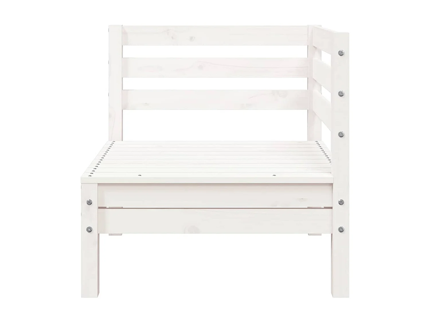 Sofá de 3 lugares p/ jardim c/ apoio de pés pinho maciço branco