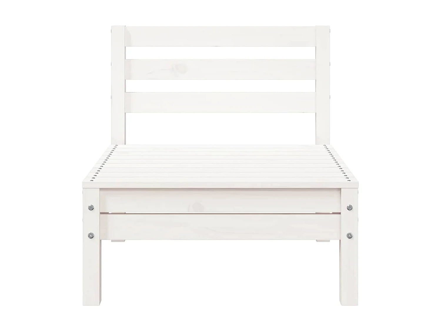 Sofá de 3 lugares p/ jardim c/ apoio de pés pinho maciço branco
