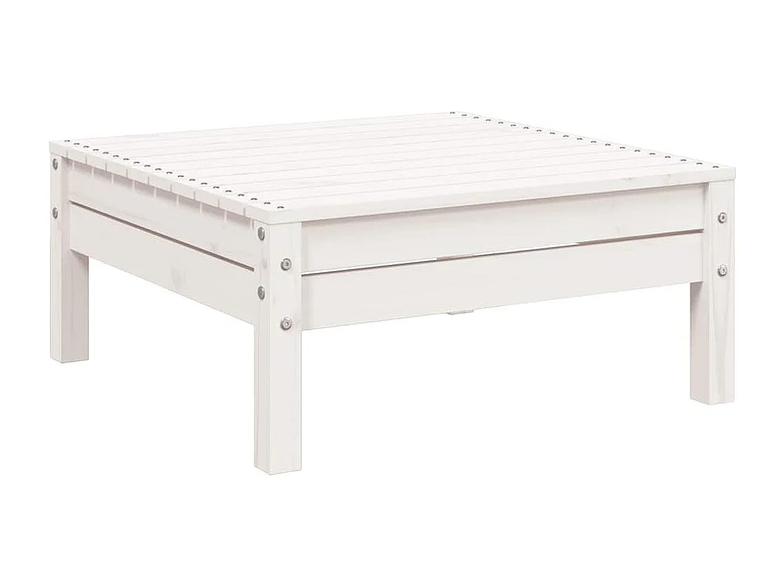 Sofá de 3 lugares p/ jardim c/ apoio de pés pinho maciço branco