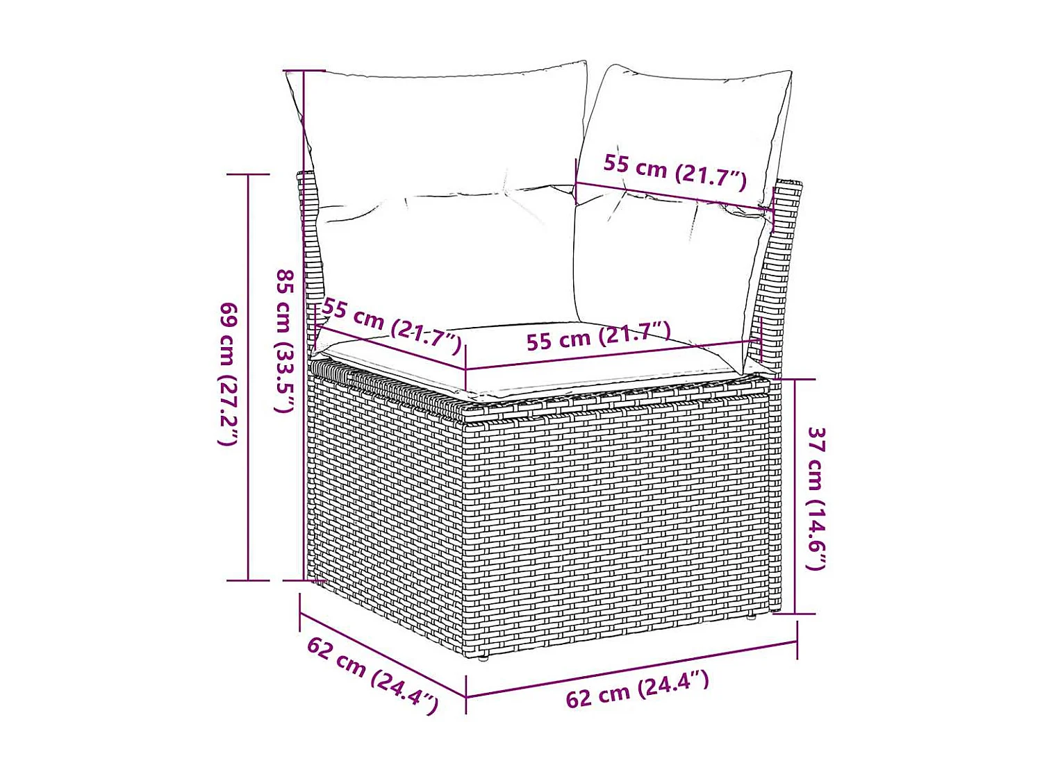 Garden Furniture - Salon de jardin 10 pcs avec coussins marron résine tressée