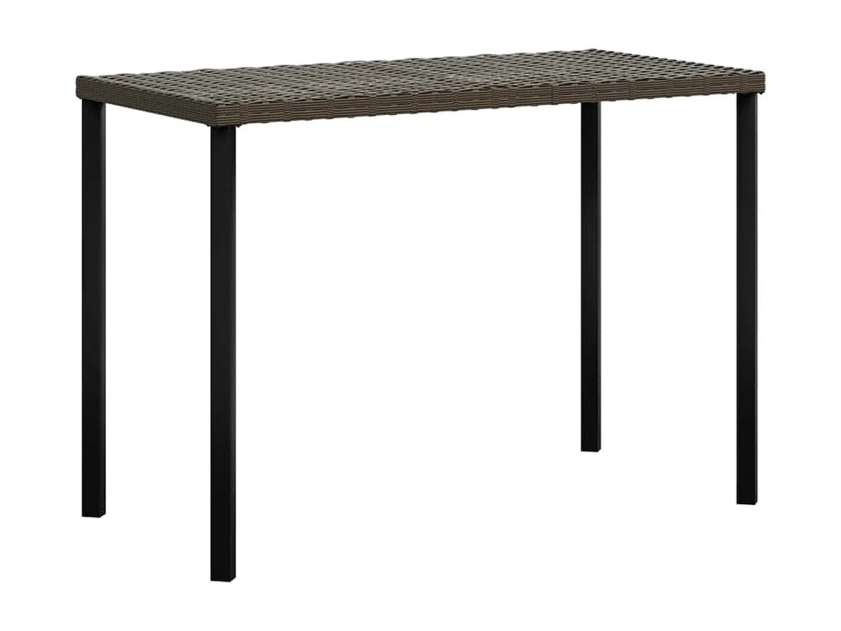5 pcs conjunto sofás formato L c/ almofadões vime PE castanho