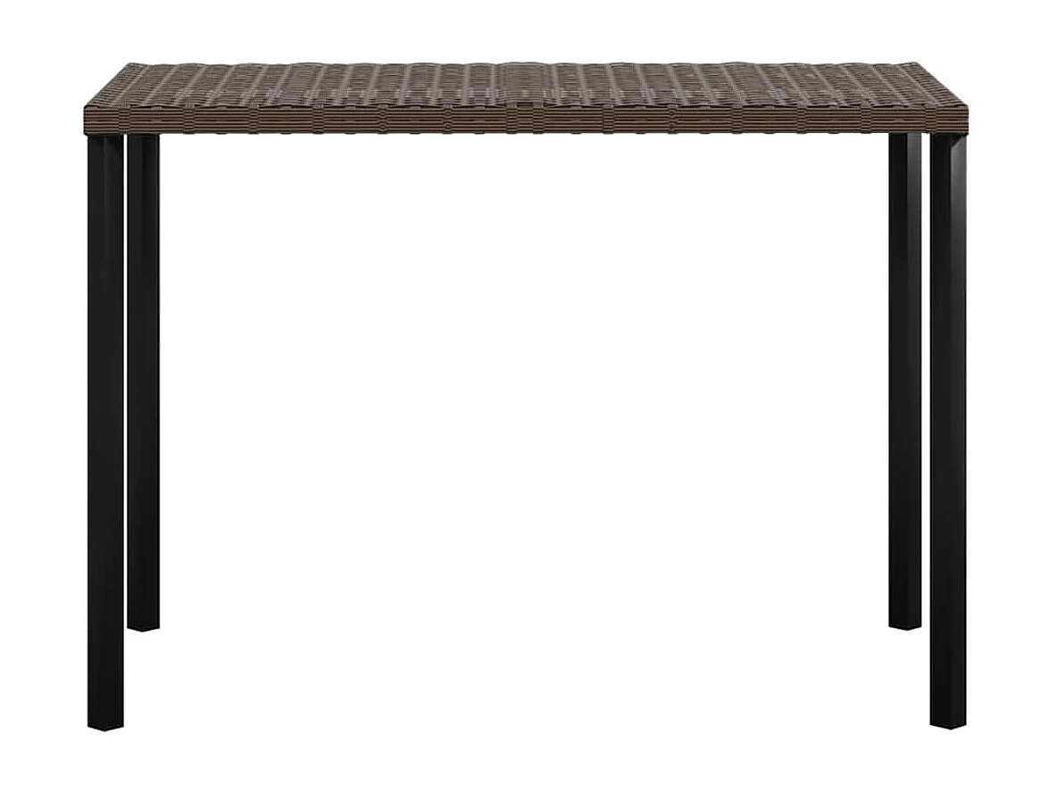 5 pcs conjunto sofás formato L c/ almofadões vime PE castanho