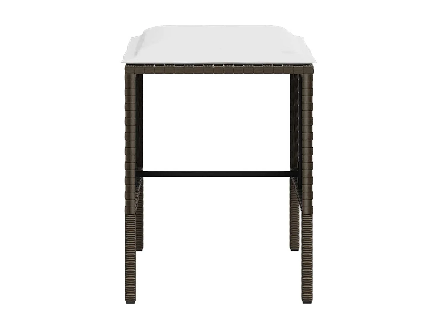 5 pcs conjunto sofás formato L c/ almofadões vime PE castanho