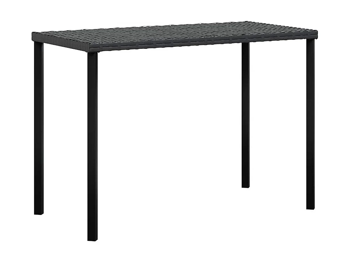 5 pcs conjunto sofás formato L c/ almofadões vime PE preto