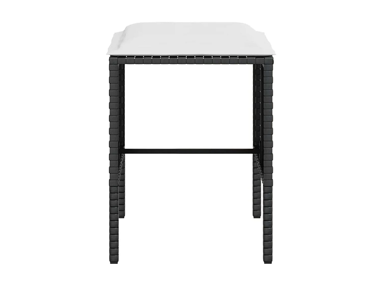 5 pcs conjunto sofás formato L c/ almofadões vime PE preto