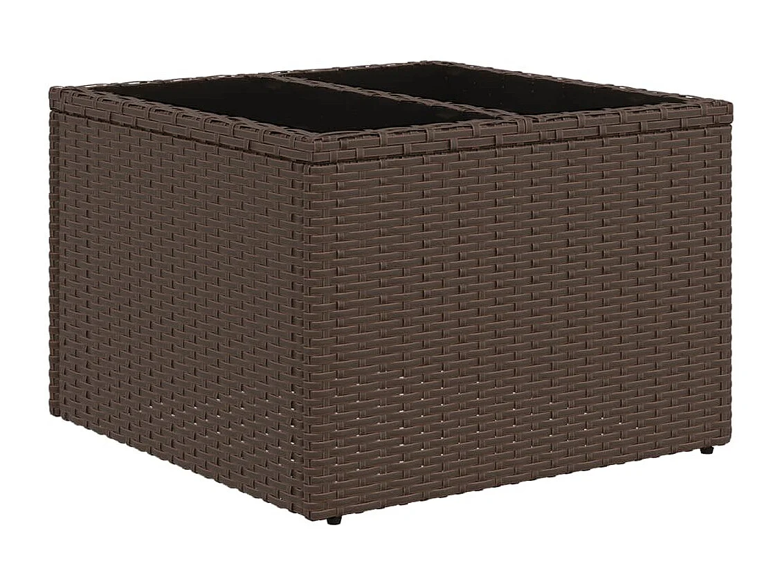 Garden Furniture - Salon de jardin 10 pcs avec coussins marron résine tressée