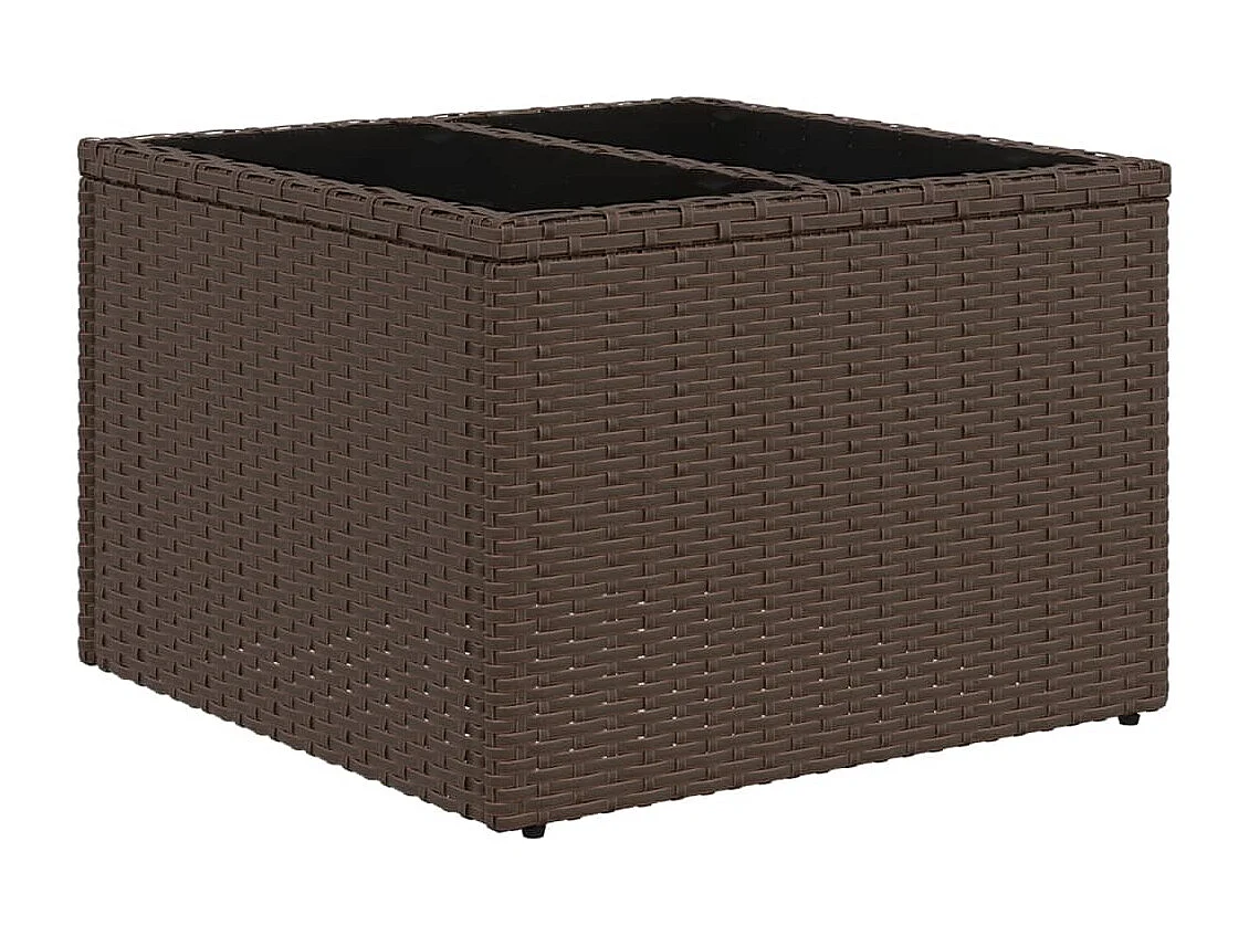 Garden Furniture - Salon de jardin 10 pcs avec coussins marron résine tressée