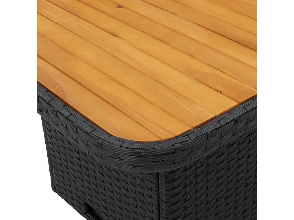 2 pcs conjunto sofás de jardim com almofadões vime PE preto