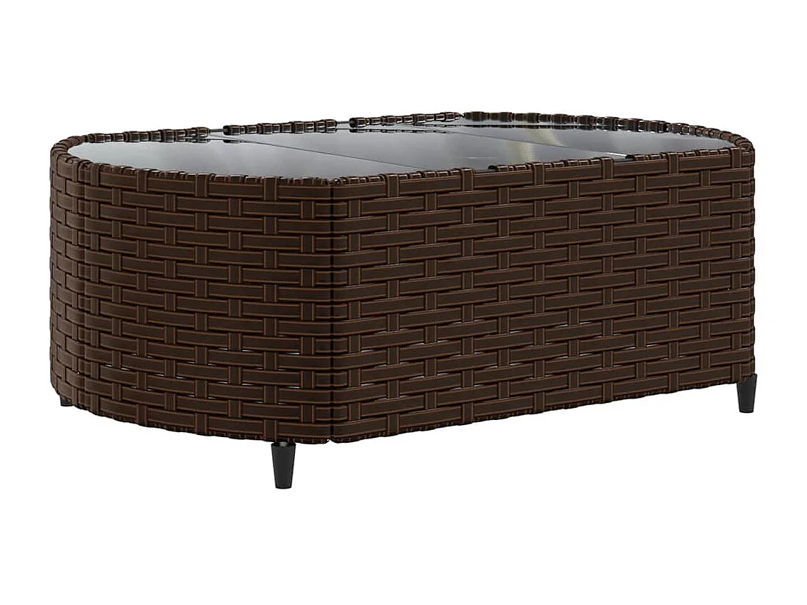 Garden Furniture - Salon de jardin 10 pcs avec coussins marron résine tressée