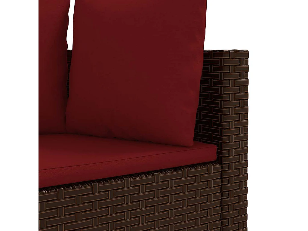 Garden Furniture - Salon de jardin 10 pcs avec coussins marron résine tressée