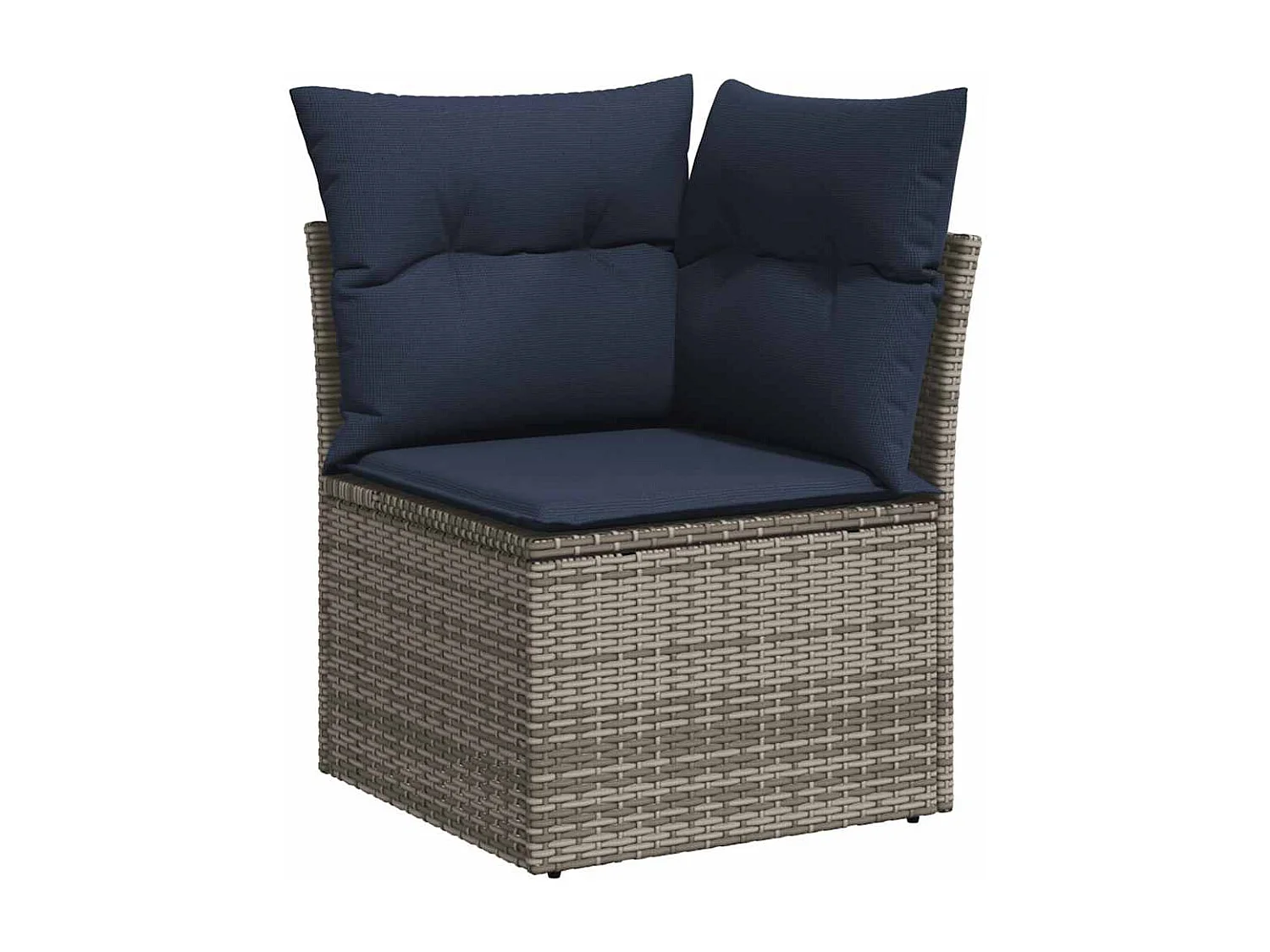 Garden Furniture - 11-tlg. Garten-Sofagarnitur mit Kissen Grau Poly Rattan Akazie