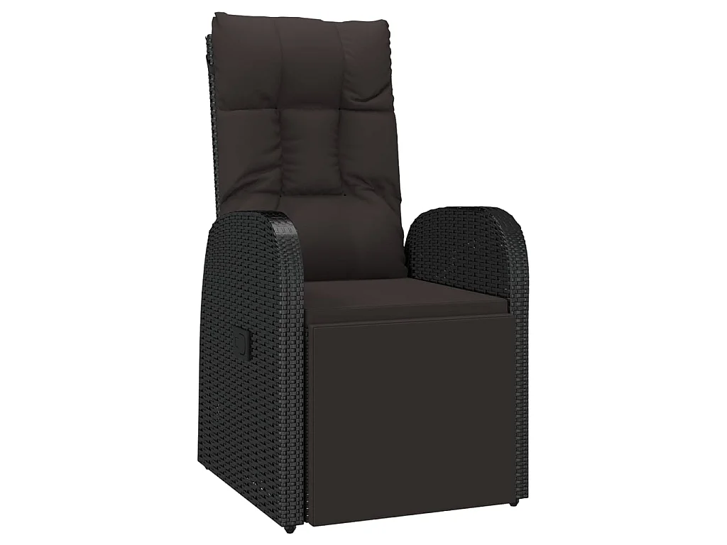 2 pcs conjunto lounge para jardim vime PE/acácia maciça preto