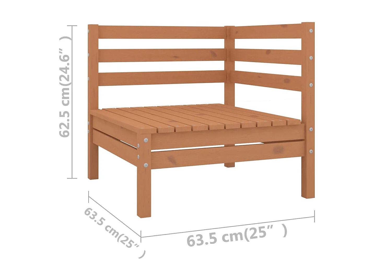 10 pcs conjunto lounge de jardim pinho maciço castanho mel