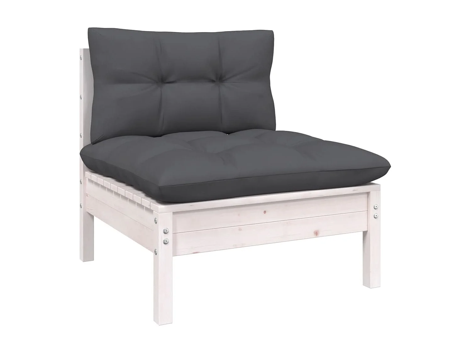 10 pcs conj. lounge de jardim c/ almofadões pinho maciço branco