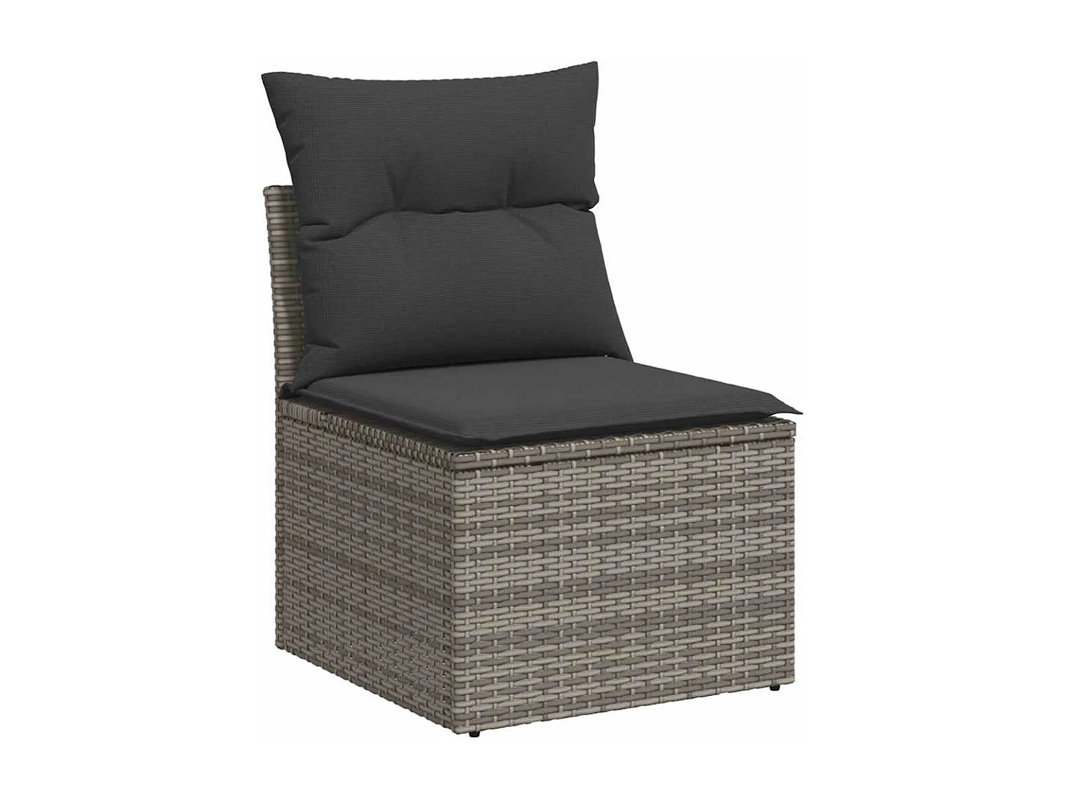 Garden Furniture - 11-tlg. Garten-Sofagarnitur mit Kissen Grau Poly Rattan Akazie
