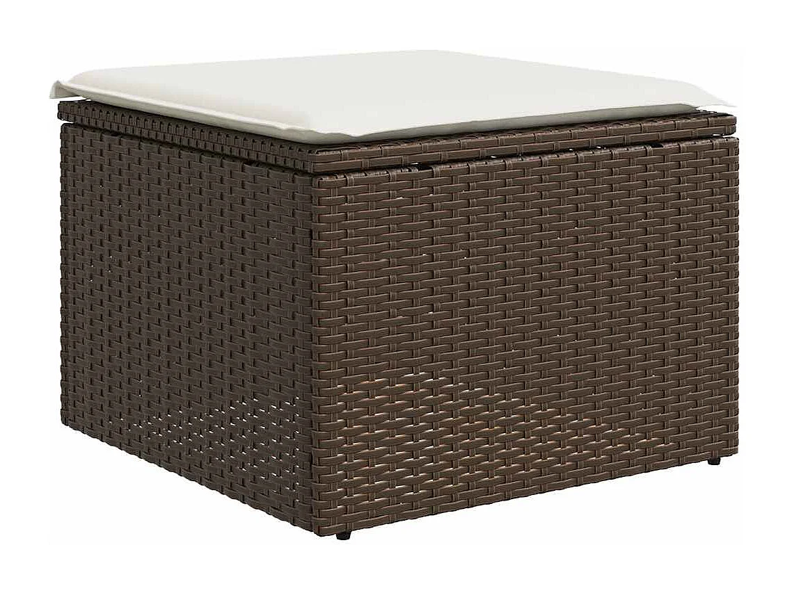 Garden Furniture - Salon de jardin 10 pcs avec coussins marron résine tressée