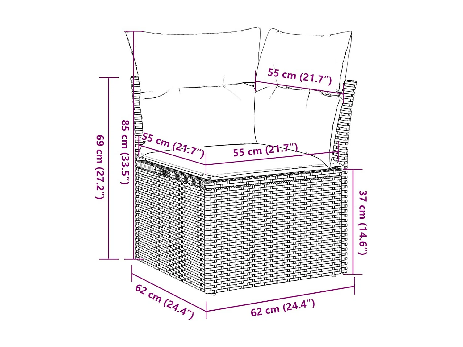 Garden Furniture - Salon de jardin 10 pcs avec coussins marron résine tressée