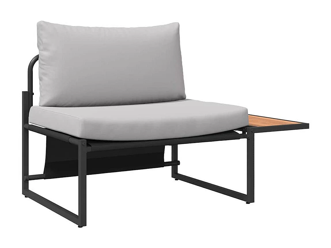 Garden Furniture - Outdoor-Stahl-Sitzmöbel 2 pcs Hellgrau Stahl