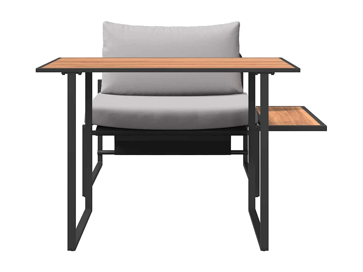 Garden Furniture - Outdoor-Stahl-Sitzmöbel 2 pcs Hellgrau Stahl