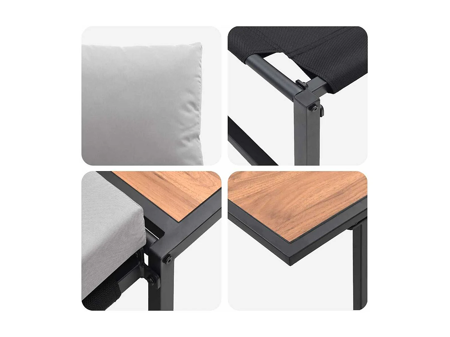 Garden Furniture - Outdoor-Stahl-Sitzmöbel 2 pcs Hellgrau Stahl