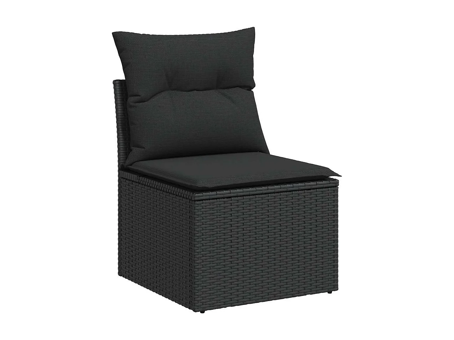 Garden Furniture - 11-tlg. Garten-Sofagarnitur mit Kissen Schwarz Poly Rattan