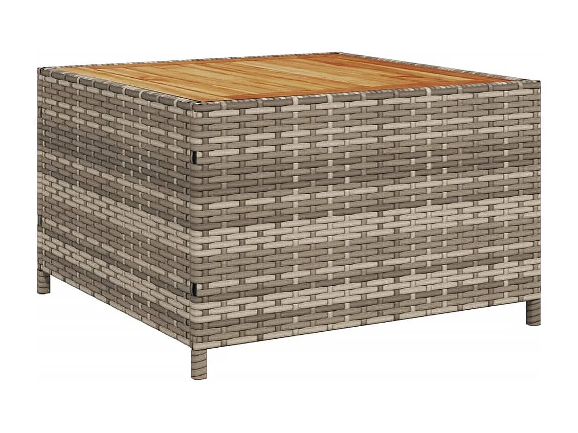 Garden Furniture - Divano da Giardino con Tavolo e Cuscini a L Grigio Polyrattan