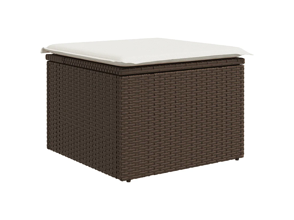 Garden Furniture - Salon de jardin 10 pcs avec coussins marron résine tressée