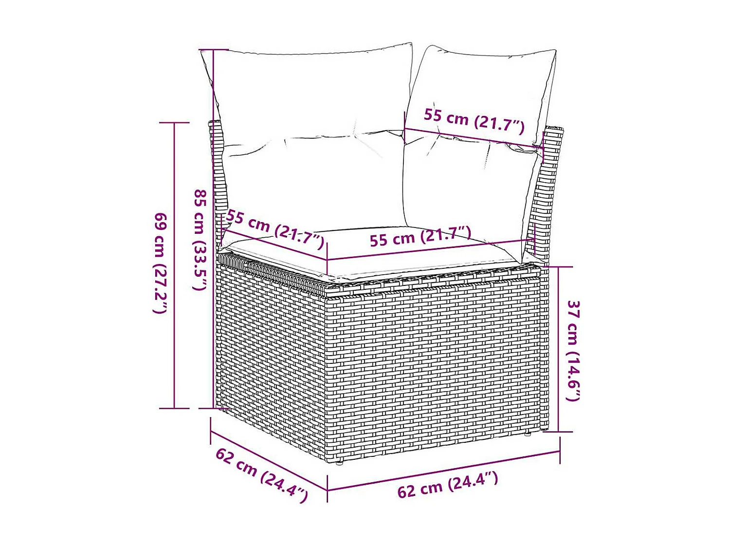 Garden Furniture - Salon de jardin 10 pcs avec coussins marron résine tressée