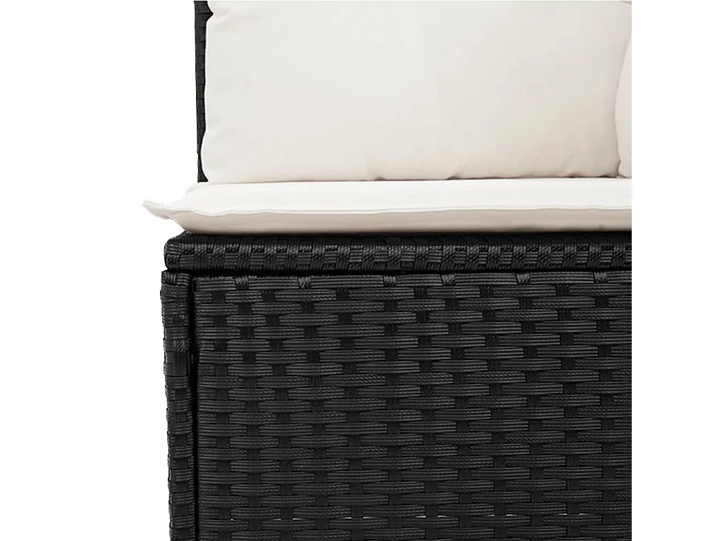Garden Furniture - Salon de jardin 10 pcs avec coussins noir résine tressée