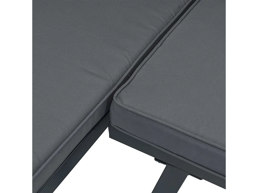 Garden Furniture - 3-tlg. Garten-Sitzgruppe mit Kissen Schwarz Stahl